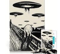 Puzzle da 1000 pezzi con parodia di UFO e tema "L'urlo" per adolescenti, ideale per stimolare la memoria, attività da svolgere a casa e per assemblare modelli Regalo perfetto 50x75cm