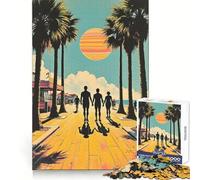 Puzzle da 1000 pezzi con passerella sulla spiaggia,persone e palme,ideale per adulti,per stimolare la riflessione e favorire la concentrazione Bordi di alta qualità Regalo perfetto per le vacanze