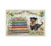 Puzzle da 1000 pezzi, con pastore tedesco, congratulazioni, grad, per adulti, libro di laurea, in legno, decorazione per la casa e l'intrattenimento domestico