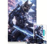 Puzzle da 1000 pezzi con pastore tedesco samurai per ragazzi, gioco intelligente di gruppo, immagine da assemblare, decorazione murale (50x75cm)