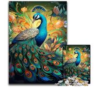 Puzzle da 1000 pezzi con pavone colorato per adulti, puzzle difficili per adulti, feste e decorazioni per la casa, 50x75CM/19,68x29,52 pollici.