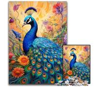 Puzzle da 1000 pezzi con pavone colorato per adulti, puzzle impossibili per adulti, feste e decorazioni per la casa, 26X38CM/10,23x14,96 pollici.