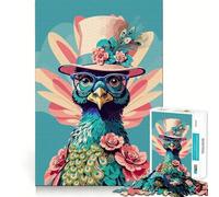 Puzzle da 1000 pezzi con pavone in colori pastello,ideale per adulti Gioco di logica e divertimento mentale,con tecnologia di taglio laser avanzata Una sfida divertente per ingannare il tempo