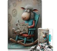 Puzzle da 1000 pezzi con pecore che leggono il giornale per adulti e ragazzi,per ammazzare il tempo durante le vacanze a casa Ogni pezzo è unico Gioco divertente e stimolante per tutta la famiglia