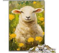 Puzzle da 1000 pezzi con pecore e fiori per adulti, 1000 sfide di interazione familiare e di intelletto, sfida di attività per famiglie (dimensioni 50x75cm)