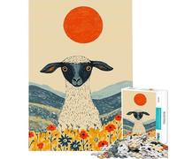Puzzle da 1000 pezzi con pecore in un campo Divertimento a casa decorazione murale gioco pratico per ragazzi dai 14 anni in su (50x75cm)