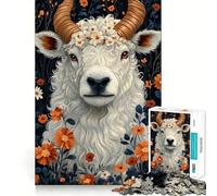 Puzzle da 1000 pezzi con pecore per adulti, gioco di logica e rompicapo, antistress, taglio preciso, 50x75cm