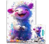 Puzzle da 1000 pezzi con pecorelle carine sorridenti, puzzle per adolescenti da 1000 pezzi, giocattoli educativi, ideale come regalo per tutta la famiglia, 50x75cm