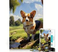 Puzzle da 1000 pezzi con Pembroke Welsh Corgi per adolescenti, gioco stimolante e divertente, con dettagli nitidi e da collezione (50x75cm)
