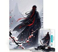 Puzzle da 1000 pezzi con personaggi anime in un paesaggio innevato,ideale per ragazzi,per un divertente gioco di memoria e per creare connessioni pulite e senza interruzioni,un'attività