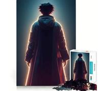 Puzzle da 1000 pezzi con personaggio anime con cappotto lungo,ideale per ragazzi,stimola,divertimento,completamento senza spazi vuoti,perfetta aderenza,svago coinvolgente per momenti di relax in casa