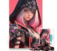 Puzzle da 1000 pezzi con personaggio anime guerriera,waifu,ideale per giochi di abilità mentale Incastro stabile,parti che non si spostano Un passatempo divertente per i lunghi weekend (38x26cm)