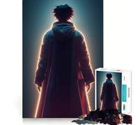 Puzzle da 1000 pezzi con personaggio anime in cappotto lungo,ideale per sviluppare la memoria,creare un'attività divertente,con bordi lisci e incastri perfetti Un modo divertente per riempire il tempo