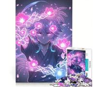 Puzzle da 1000 pezzi con personaggio anime luminoso e radiosa energia floreale, gioco per tutta la famiglia, divertente e spiritoso, compleanno e Natale 50x75cm