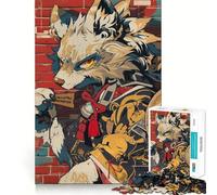 Puzzle da 1000 pezzi con personaggio lupo,ideale per un divertente allenamento di memoria,con superficie liscia e priva di sbavature,una sfida stimolante per il tempo libero (38x26cm)