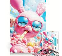 Puzzle da 1000 pezzi con personaggio rosa e caramelle, ideale per ragazzi, gioco di intelligenza e attività per tutta la famiglia, con taglio di qualità (50x75cm)