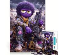 Puzzle da 1000 pezzi con personaggio viola e pistola, per adulti, gioco cognitivo, attività di gruppo, assemblaggio, idea regalo di Babbo Natale (38x52cm)