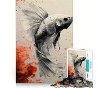 Puzzle da 1000 pezzi con pesci Betta,decorazione con bordi ben definiti,giocattolo creativo,divertimento facile,regalo di Natale (38x52cm)