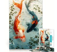 Puzzle da 1000 pezzi con pesci koi Yin e Yank per adulti,gioco divertente e stimolante,taglio laser di alta qualità,ideale per momenti di relax e allenamento mentale a casa (38x52cm)