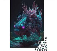 Puzzle da 1000 pezzi con pesci luminosi della barriera corallina per adulti, regalo di Halloween, puzzle in legno per adolescenti, regali unici per la casa e regali 1000 pezzi (75x50 cm)