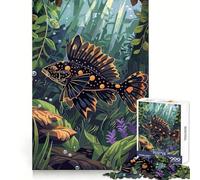 Puzzle da 1000 pezzi con pesci neri e dorati in una lussureggiante scena sottomarina per adulti, gioco di strategia, svago leggero, design pulito, regalo di Natale (38x26cm)