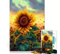 Puzzle da 1000 pezzi con petali di girasole per adulti, gioco di logica, divertente e silenzioso, taglio preciso, regalo speciale 50x75cm