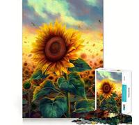 Puzzle da 1000 pezzi con petali di girasole per adulti, ideale per esercitare la mente, un passatempo rilassante e un regalo stagionale 38x26cm