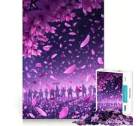 Puzzle da 1000 pezzi con petali rosa che cadono, ideale per adolescenti, per stimolare la memoria, per il tempo libero a casa e per assemblare immagini Un regalo perfetto (50x75cm)