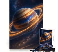 Puzzle da 1000 pezzi con pianeta ad anelli e fulmini nello spazio per adulti (38x52cm) Gioco intelligente, rilassante, con un motivo che si assembla con calma