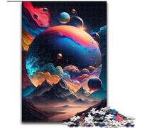 Puzzle da 1000 pezzi con pianeta dell'universo colorato in legno, attività divertente da fare a casa, 50x75cm, gioco rompicapo per adolescenti, regalo perfetto per le feste