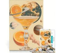 Puzzle da 1000 pezzi con pianeti cocktail e fetta d'arancia gioco per tutta la famiglia attività divertenti da fare a casa compleanno e Natale 38x26cm