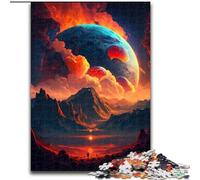 Puzzle da 1000 pezzi con pianeti e montagne colorate,in legno,livello principiante,ideale come regalo di compleanno e per le feste,50x75cm,attività per adulti e famiglie,regalo fai da te per la casa