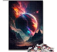Puzzle da 1000 pezzi con pianeti e nebulose colorate,in legno,livello principiante,ideale come regalo di compleanno e per le feste,50x75cm,attività per adulti e famiglie,regalo fai da te per la casa