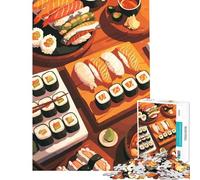 Puzzle da 1000 pezzi con piatto di sushi e natura morta gioco per famiglie sfida per l'intelligenza giocattolo avvincente ottimo regalo per compleanni (dimensioni 38x52cm)