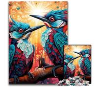 Puzzle da 1000 pezzi con picchio colorato, puzzle in legno, relax e sfida, decorazione per la casa colorata, amici, 50x75CM/19,68x29,52 pollici