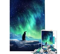 Puzzle da 1000 pezzi con pinguini e luci polari gioco educativo per sfide e divertimento ideale come regalo o per passare il tempo durante le vacanze (dimensioni 38x52cm)