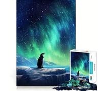 Puzzle da 1000 pezzi con pinguini e luci polari per ragazzi, gioco di logica e abilità, divertimento condiviso, taglio preciso, decorazione da parete (38x52cm)