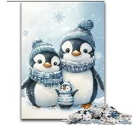 Puzzle da 1000 pezzi con pinguini invernali, puzzle per adulti, 1000 pezzi, decorazione artistica, giocattolo di intelligenza per giochi al chiuso in famiglia (dimensioni 26x38cm)