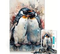 Puzzle da 1000 pezzi con pinguini per ragazzi, gioco di logica e antistress, taglio preciso, regalo memorabile (50x75cm)