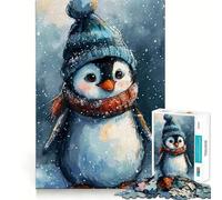Puzzle da 1000 pezzi con pinguino ad acquerello per ragazzi, ideale per stimolare la memoria, per il tempo libero a casa e per assemblare immagini (38x26cm) Un regalo perfetto