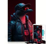 Puzzle da 1000 pezzi con pinguino cyberpunk al neon per adolescenti, rompicapo rilassante, arte da assemblare, regalo di alta qualità (38x52cm)