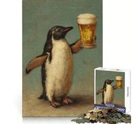 Puzzle da 1000 pezzi con pinguino e birra, ideale per ragazzi, gioco di logica, gioco di gruppo, taglio di precisione, regalo originale (50x75cm)