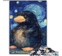 Puzzle da 1000 pezzi con pinguino nel cielo notturno, in legno, dal design intricato per adolescenti, decorazioni fai da te e divertimento che stimola la mente, dimensioni 50X75CM