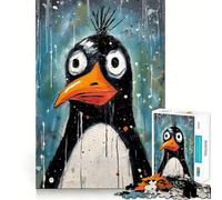 Puzzle da 1000 pezzi con pinguino paralizzato e divertente, ideale per adulti e ragazzi, con logica chiara, perfetto per rilassarsi e creare un oggetto che fa al caso vostro (38x52cm)