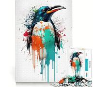 Puzzle da 1000 pezzi con pinguino per ragazzi, gioco di logica e abilità, rilassante, taglio preciso, regalo di Natale (38x52cm)
