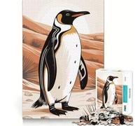 Puzzle da 1000 pezzi con pinguino stilizzato in un paesaggio desertico, ideale per adulti, con design logico, perfetto per il tempo libero, bordi netti e un regalo delizioso 50x75cm