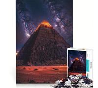 Puzzle da 1000 pezzi con piramide sotto la Via Lattea decorazione da parete divertimento a casa collezione d'artista belle arti 38x26cm