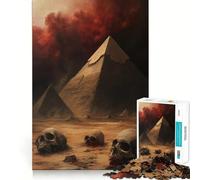 Puzzle da 1000 pezzi con piramidi di Giza e teschi per adulti, un gioco stimolante per la mente, ideale per il tempo libero Dimensioni perfette, (38x26cm)