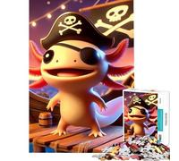 Puzzle da 1000 pezzi con pirata e axolotl Gioco rilassante giocattolo avvincente per coltivare la pazienza Ottimo regalo e giocattolo adatto alle coppie (dimensioni 38x52cm)