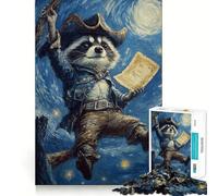 Puzzle da 1000 pezzi con pirata procione per ragazzi, stimola la memoria, ideale per il tempo libero a casa, per assemblare immagini e creare un'immagine, un regalo perfetto (38x52cm)